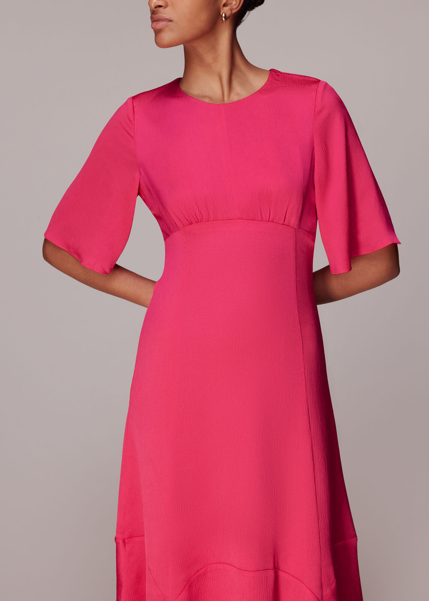 Pink satin cut out dress outlet